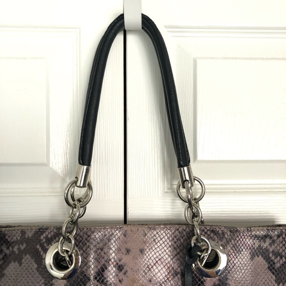 Cynthia Rowley Python Pattern Leather Tote OS - Picture 4 of 15
